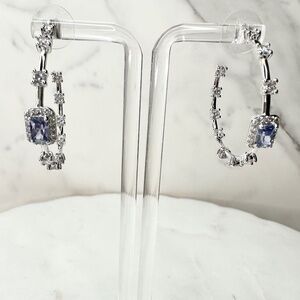 Bomb Party December She's Classic, Always Tanzanite Hoop Earrings RBP8495 NWT